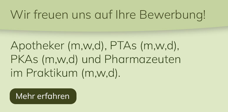 Kommen Sie ins Team: Wir suchen (m/w/d) Apotheker, PTAs, PKAs und Pharmazeuten im Praktikum.